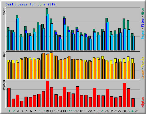 Daily usage for June 2019