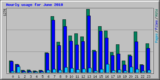 Hourly usage for June 2010