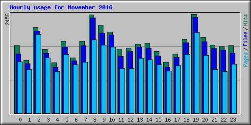 Hourly usage for November 2016