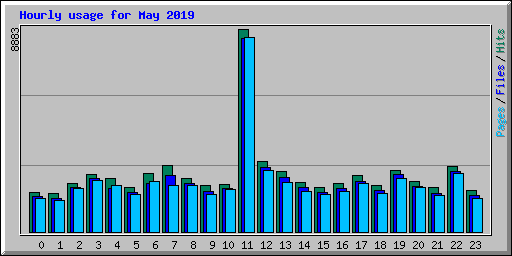 Hourly usage for May 2019