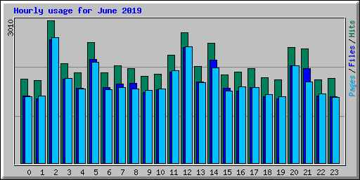 Hourly usage for June 2019