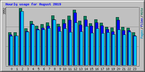 Hourly usage for August 2019