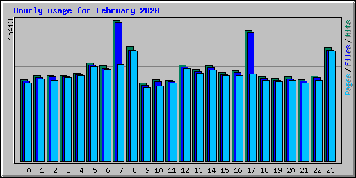 Hourly usage for February 2020